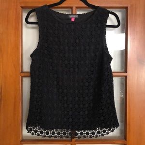 black vince camuto doily top
